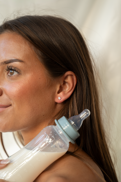 Bijoux Lait Maternel Mini Lis  | Boucles d'oreilles en argent